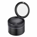 Champ High ⌀ 50 mm - grinder metalic cu lupă, din 4 piese (negru)