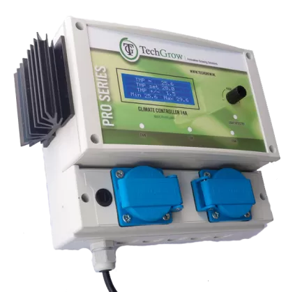 TechGrow Clima Control 14A - Цифров Контролер за Температура, Мин. и Макс. скорост (2 вентилатора)