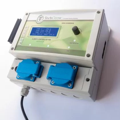 TechGrow Clima Control 7A - Цифров Контролер за Температура, Мин. и Макс. скорост (2 вентилатора)