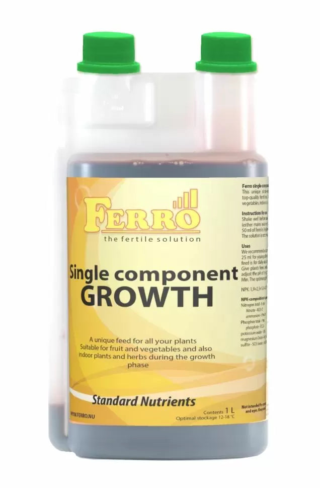 FERRO Growth - Single-Component Growth Fertiliser (soil/hydro, tap water)