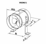 Ventilator axial VENTS VKOM 200, 390 m3/h, joasă presiune, de canal