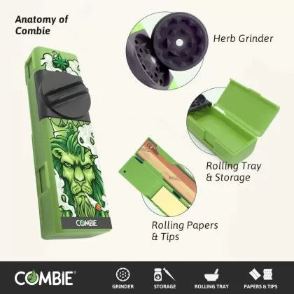 Râșniță de buzunar din aluminiu combinată All-In-One - Weed leaf seal