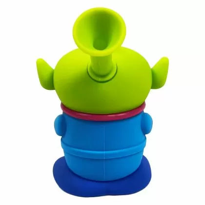 Green Alien Three-Eyed Silicone Bong, 14 cm