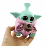 Bong din silicon Yoda roz-verde, demontabil 13 mm