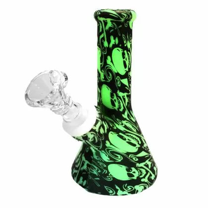Green Black Skull Candle Silicone Bong 13 cm