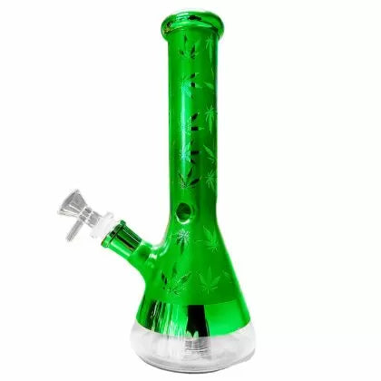 Стъклен бонг Weed Leaves 25 см