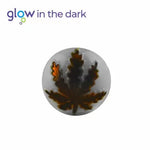 Pipă de sticlă cu frunză 10 cm, luminează în întuneric