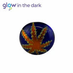 Pipă de sticlă cu frunză 10 cm, luminează în întuneric