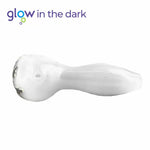 Pipă de sticlă cu frunză 10 cm, luminează în întuneric