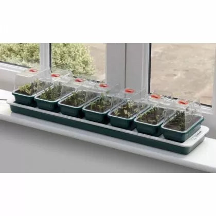 Stație alungită pentru creșterea răsadurilor Garland Super 7 Windowsilt, cu încălzire